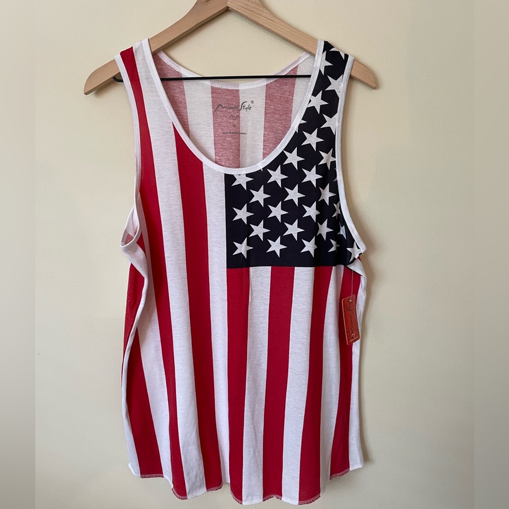 Miami Style Tank top in American flag print